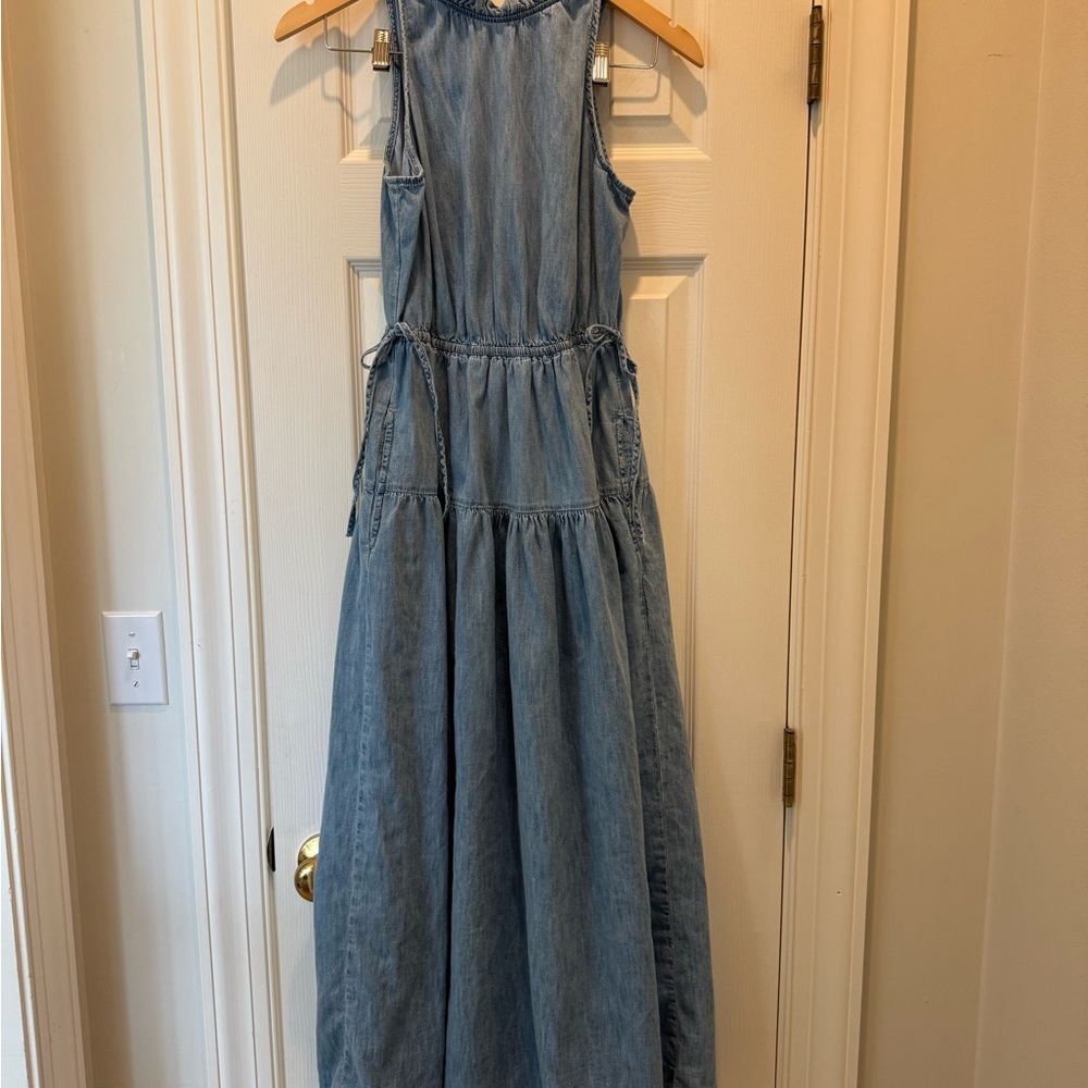 GAP Light Blue Ruffled Denim dress
